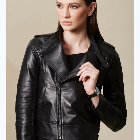 Black Lambskin Moto Jacket - Picture 2 of 5
